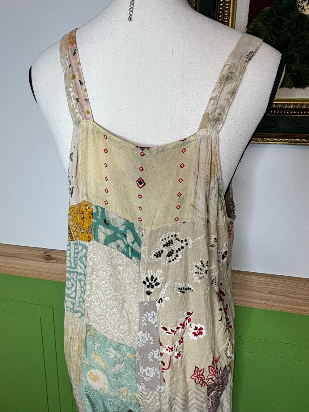 NWT Blue Sky Patchwork Multicolor Overalls - Picture 9 of 14